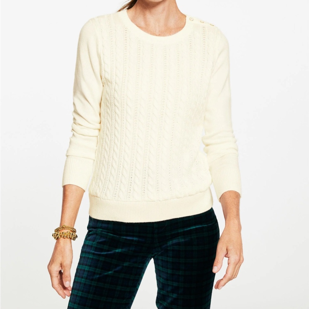 Talbots cream xs cable knit sweater
